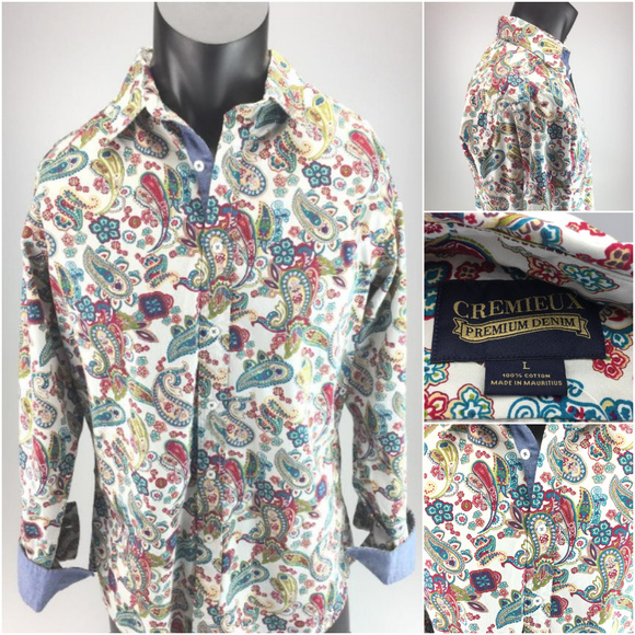 Cremieux Paisley Floral Pattern Shirt 